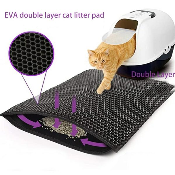 Mat Double Layer Pet Litter Box Mat Non-slip